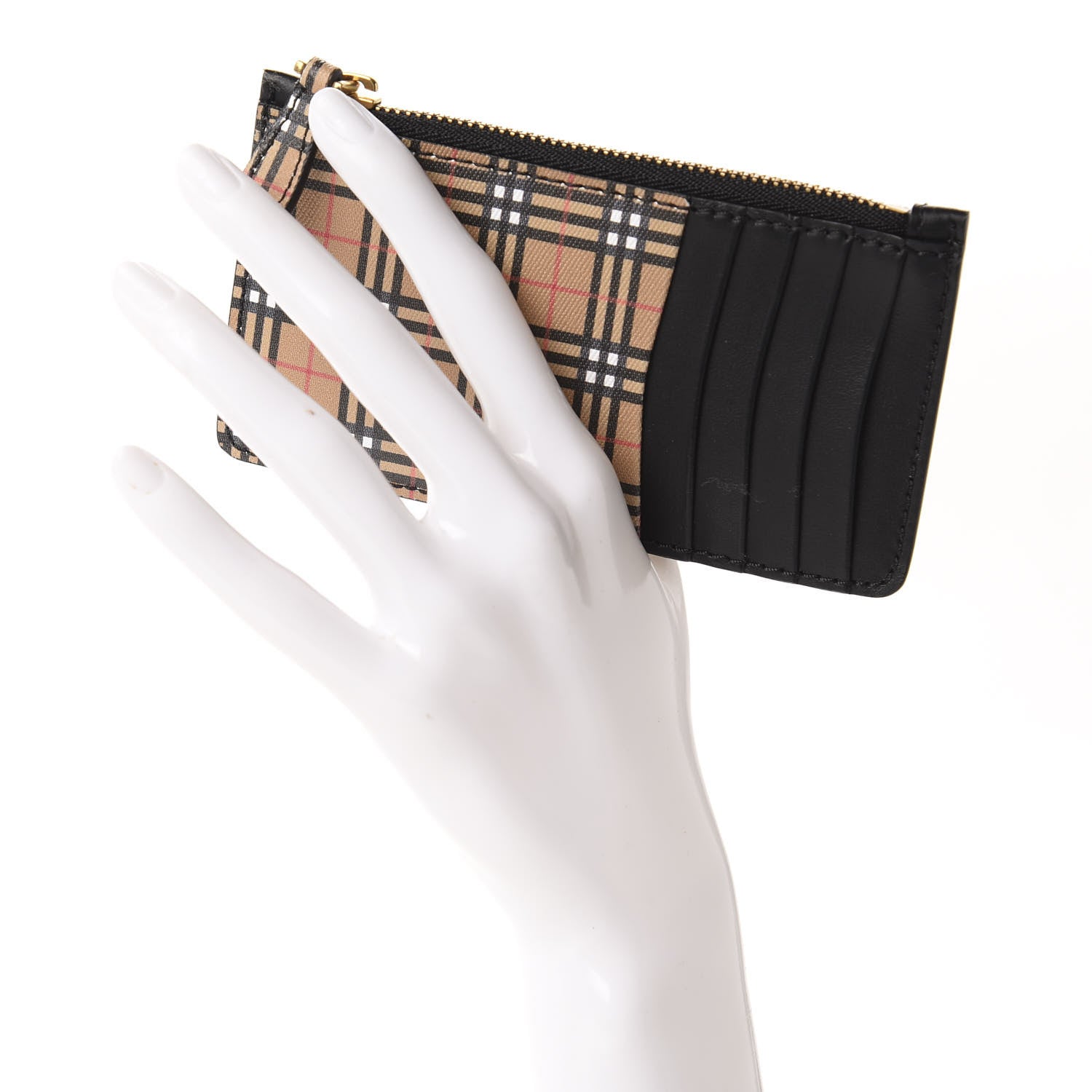Burberry Mini Vintage Check Calfskin Somerset Coin Case Card Holder Antique Yellow 2 of 6