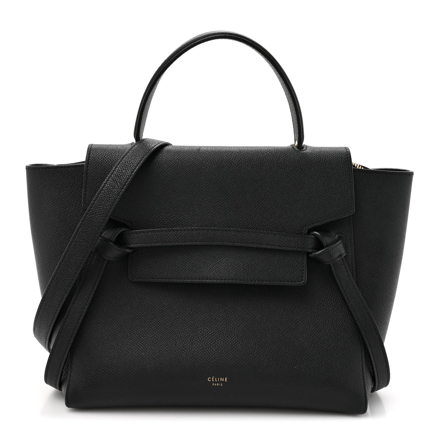 Grained Calfskin Micro Belt Bag Black