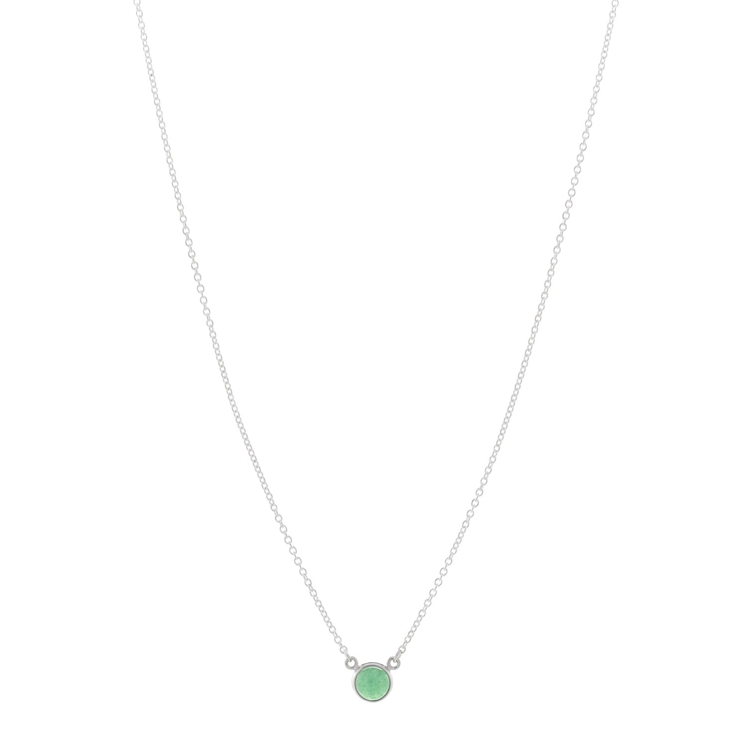 Tiffany Sterling Silver Aventurine Elsa Peretti Color by the Yard Pendant Necklace 1 of 4
