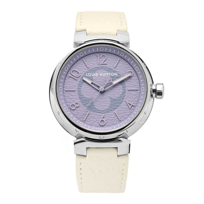 Louis Vuitton Stainless Steel Monogram 41mm Tambour Quartz Watch Lilac 1 of 5