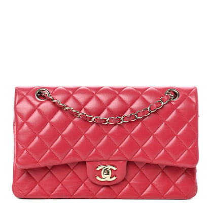 Chanel Lambskin Quilted Medium Double Flap Dark Pink 1 of 10