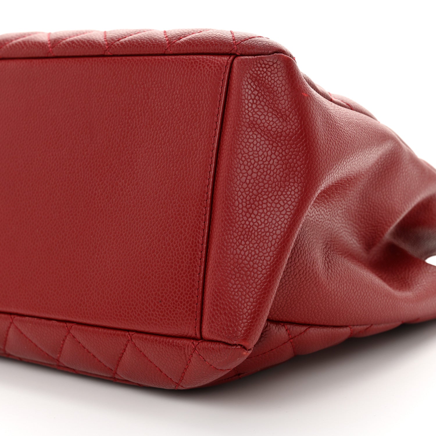 Chanel Caviar Quilted Grand Shopping Tote GST Red 10 of 17