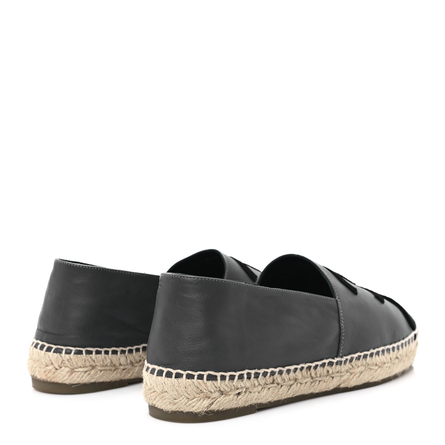 Calfskin Kid Suede CC Espadrilles 41 Dark Gray Black
