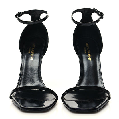 Saint Laurent Patent Calfskin Opyum 110 Sandals 37.5 Black Gold 2 of 9