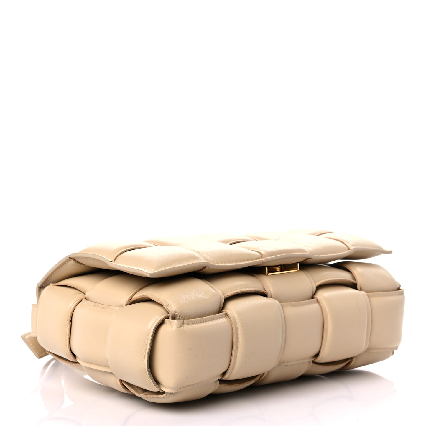 Nappa Maxi Intreccio Padded Cassette Crossbody Bag Porridge