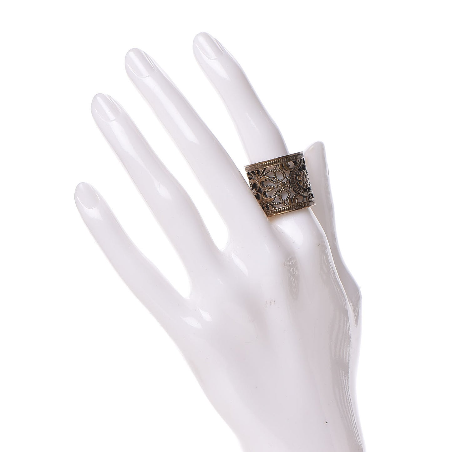 Metallic Open Work Ring 7 Aged Gold