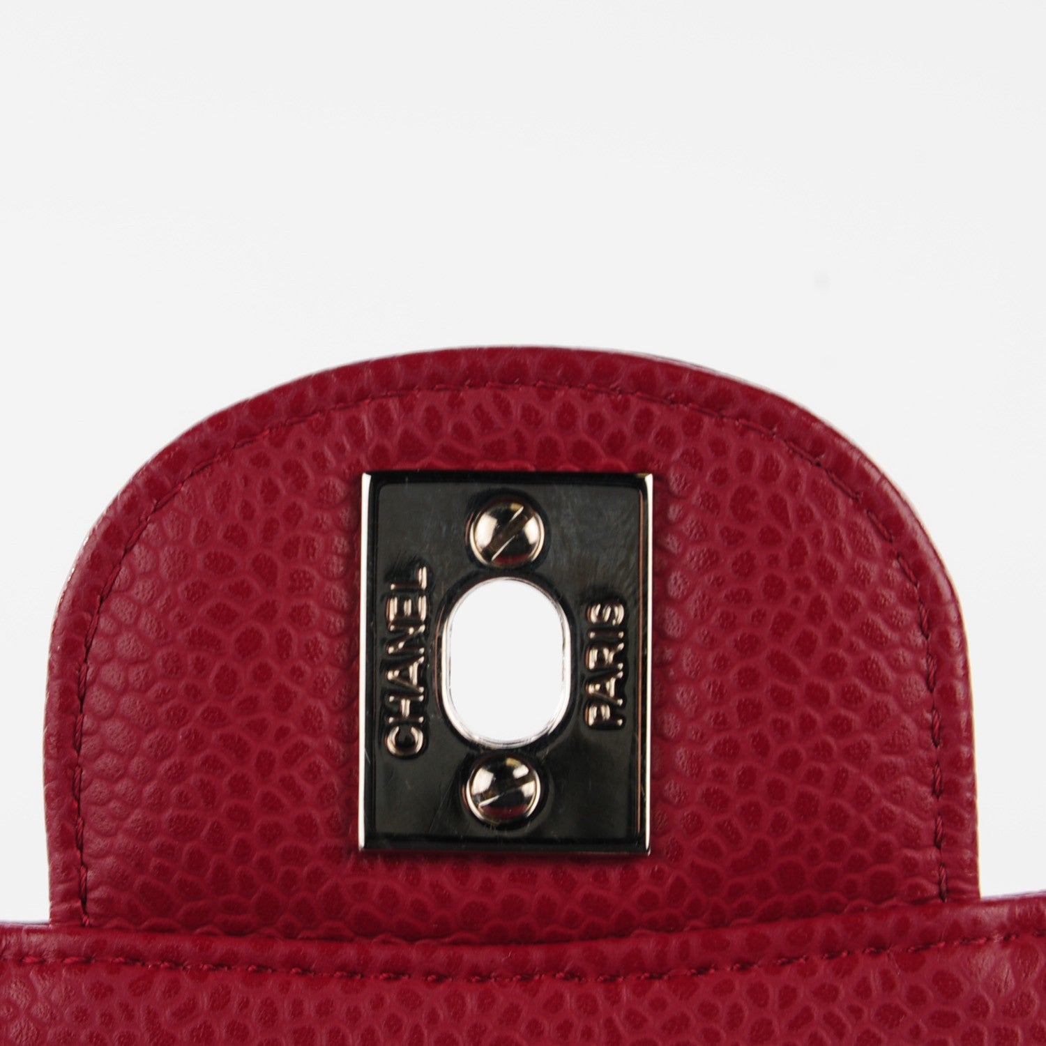 Chanel Caviar Quilted Medium Double Flap Dark Red 6 of 8
