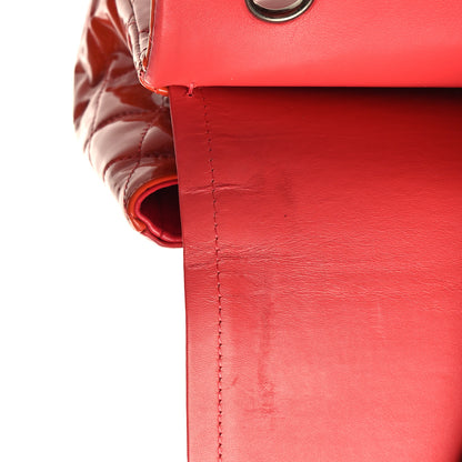 Chanel Patent Quilted Jumbo Double Flap Orange 10 of 10