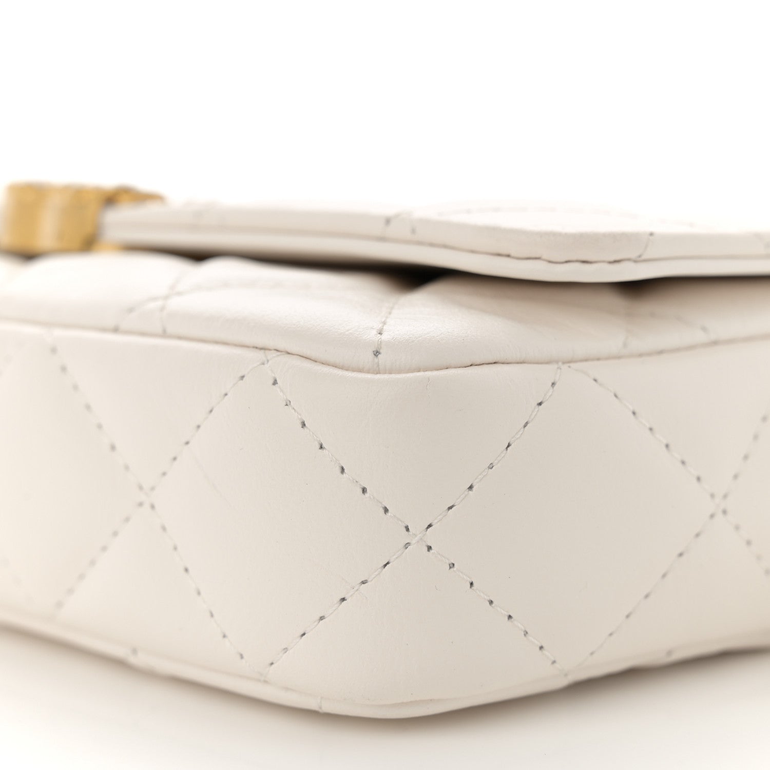 Chanel Lambskin Quilted Chanel 19 Flap Phone Holder With Chain White 10 of 14
