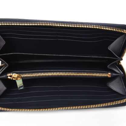 Saint Laurent Calfskin Monogram Zip Around Wallet Deep Marine 6 of 10