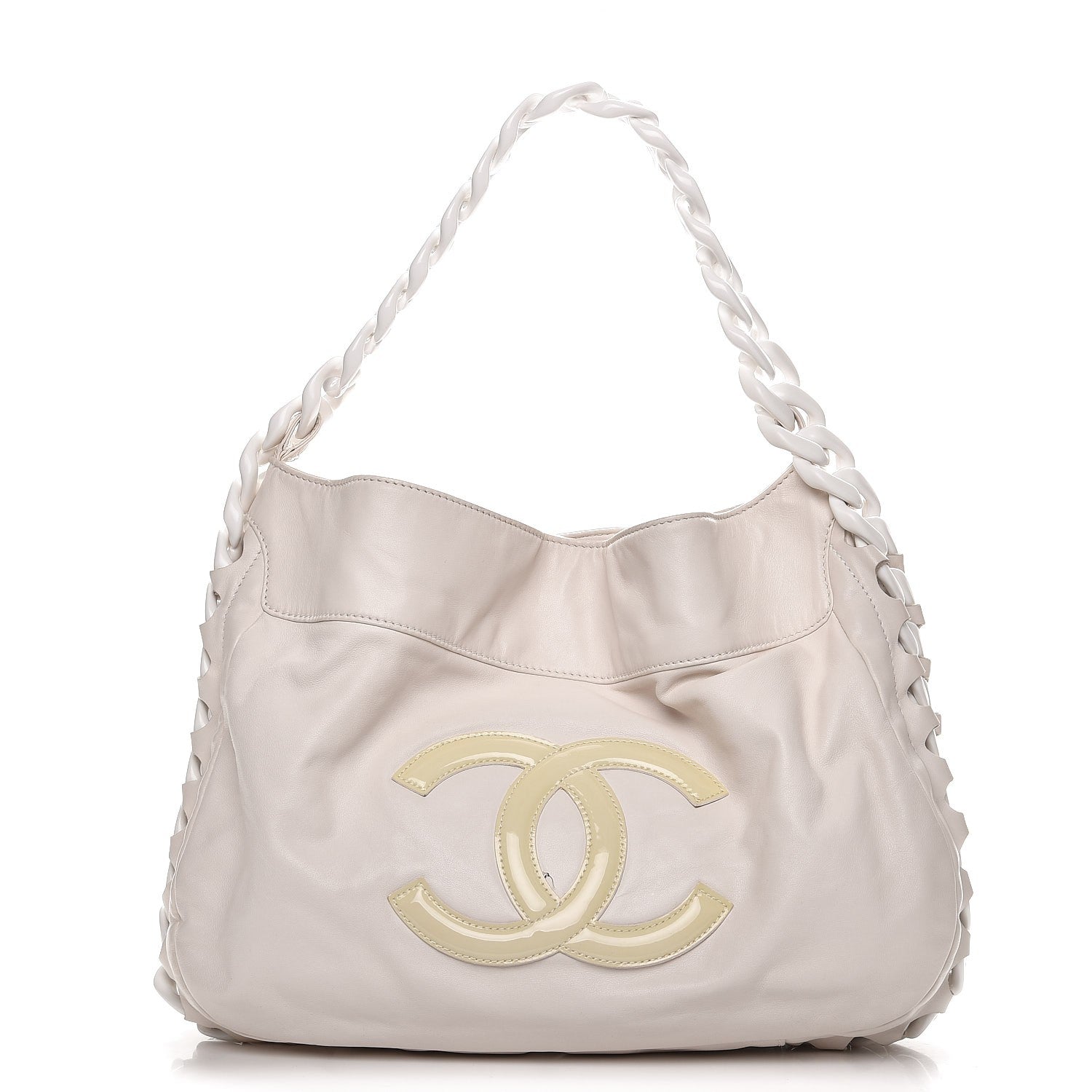 Chanel Calfskin Modern Chain Rhodoid Hobo White 1 of 11