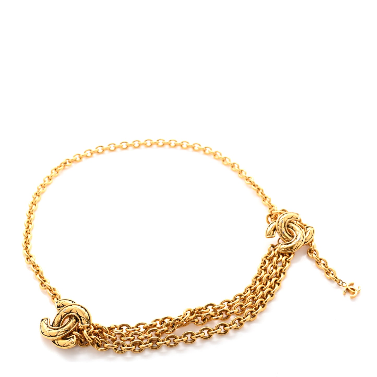 Metal Chain CC Belt Gold