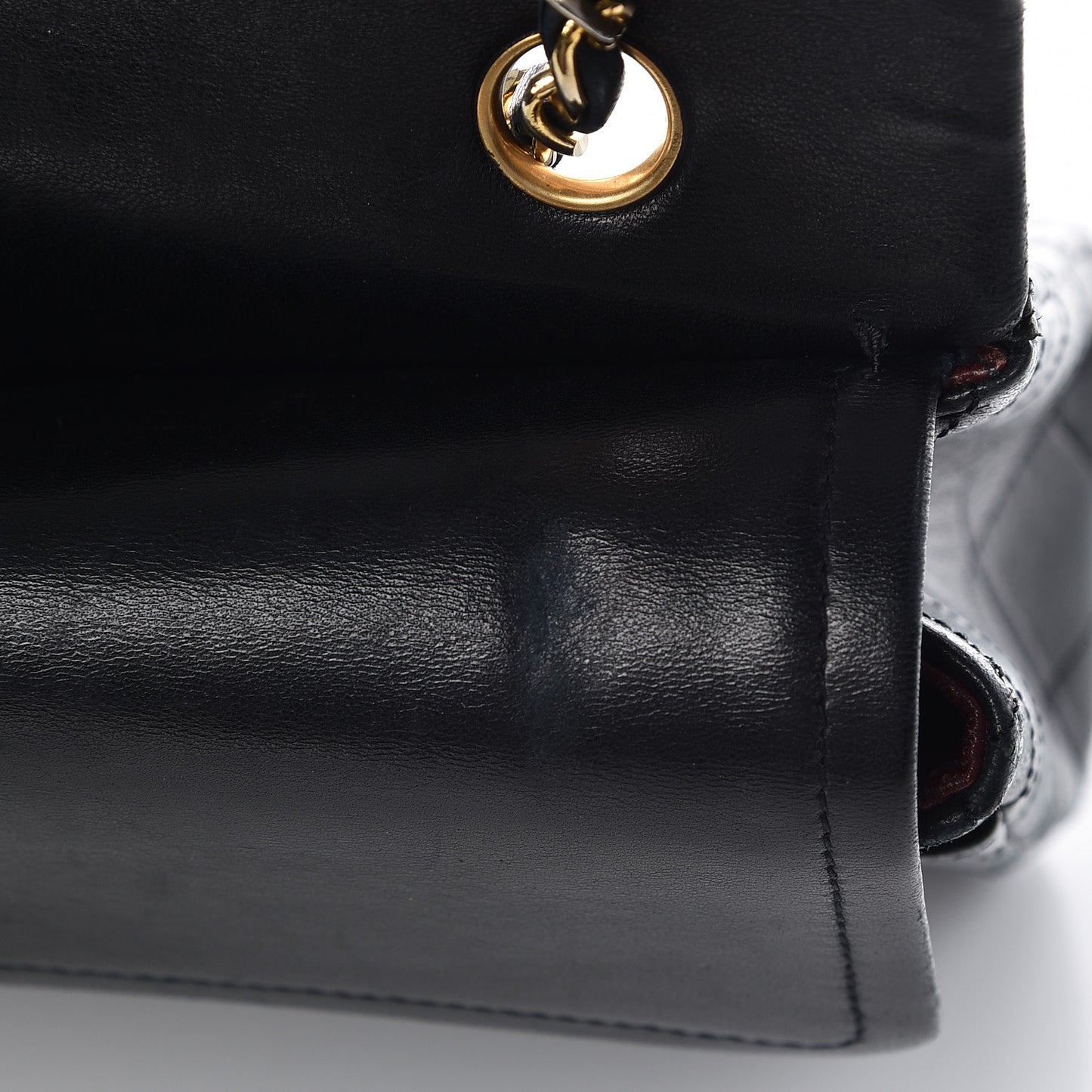 Lambskin Quilted Medium Double Flap Black