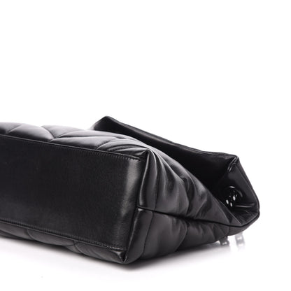 Saint Laurent Lambskin Quilted Small Loulou Puffer Monogram Chain Satchel Black 11 of 12