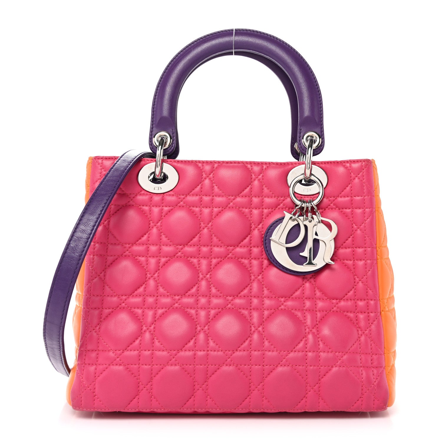 Christian Dior Lambskin Cannage Medium Tri-Color Lady Dior Pink 1 of 11