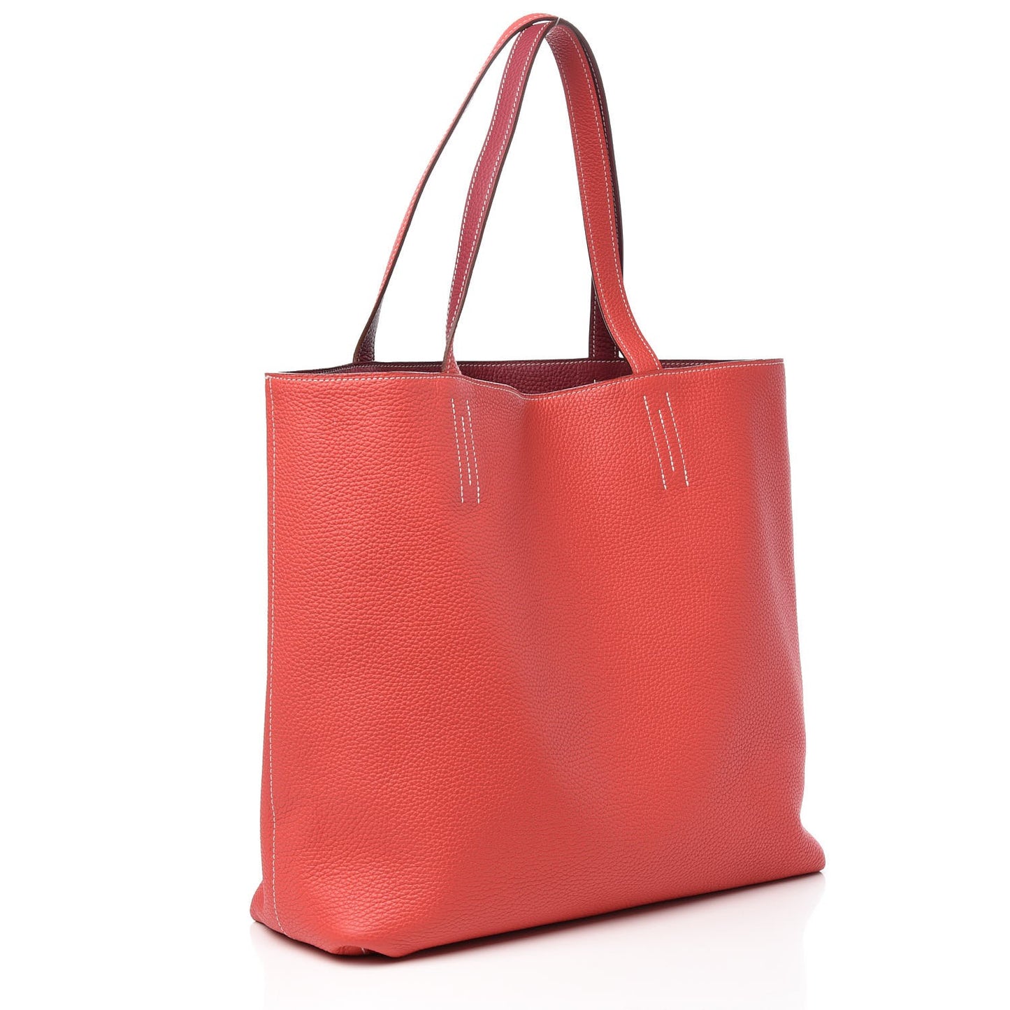 Taurillon Clemence Double Sens 45 Reversible Tote Rubis Bougainvillea