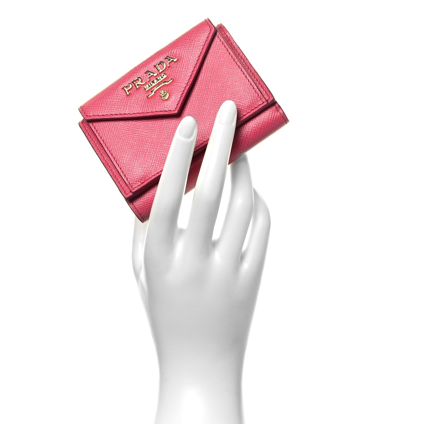Saffiano Metal Small Tri-Fold Wallet Peonia
