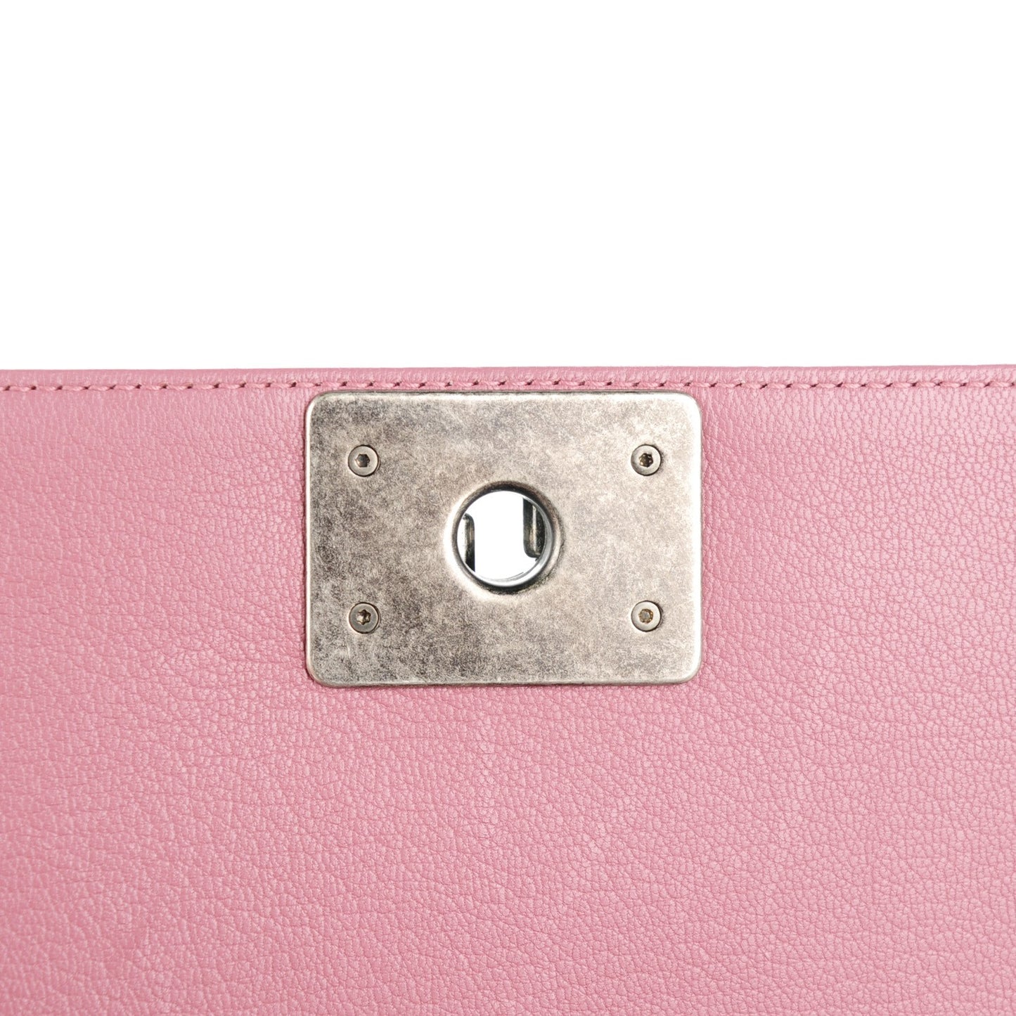 Goatskin Quilted Patent Small Duo Boy Flap Pink