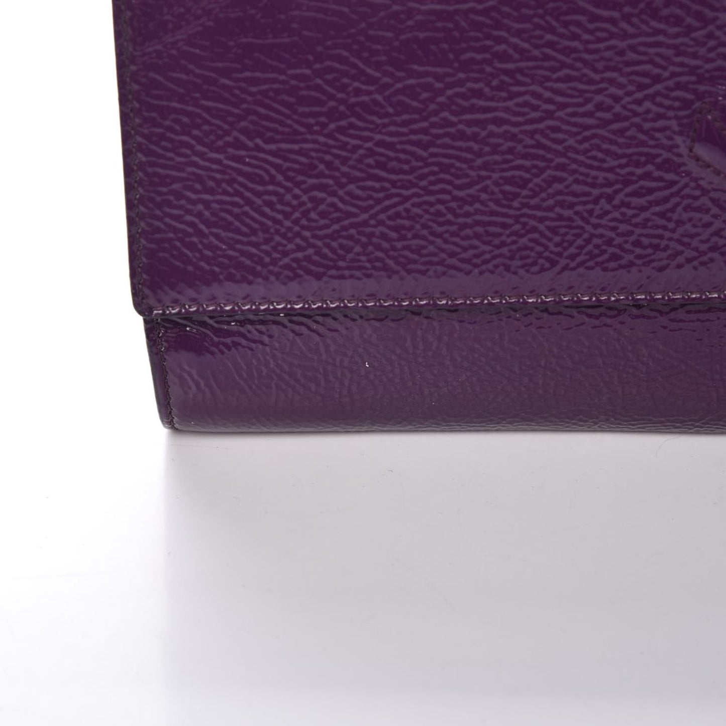 Textured Patent Monogram Large Belle De Jour Clutch Purple