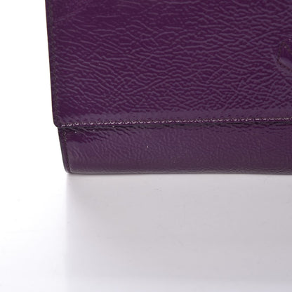 Saint Laurent Textured Patent Monogram Large Belle De Jour Clutch Purple 8 of 16