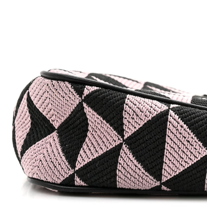 Prada Jacquard Triangolo Symbole Embroidered Mini Triangle Bag Black Alabastro 7 of 8