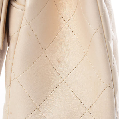 Chanel Lambskin Quilted Jumbo Double Flap Light Beige 9 of 21