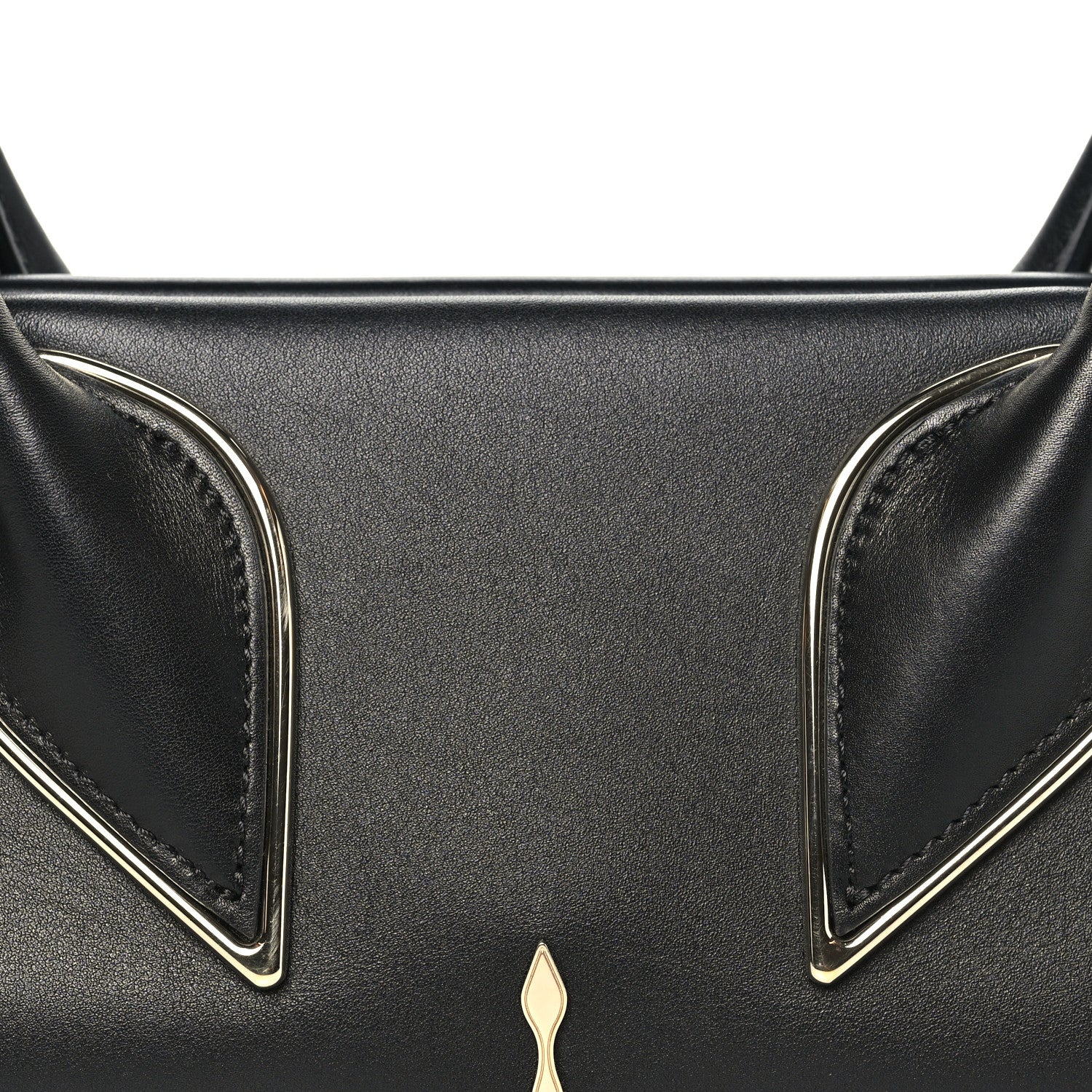 Christian Louboutin Calfskin Cordia Venus Shoulder Bag Black 6 of 8