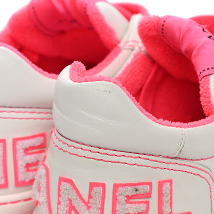 Chanel Calfskin Womens Logo Sneakers 36 Fuchsia White 5 of 11