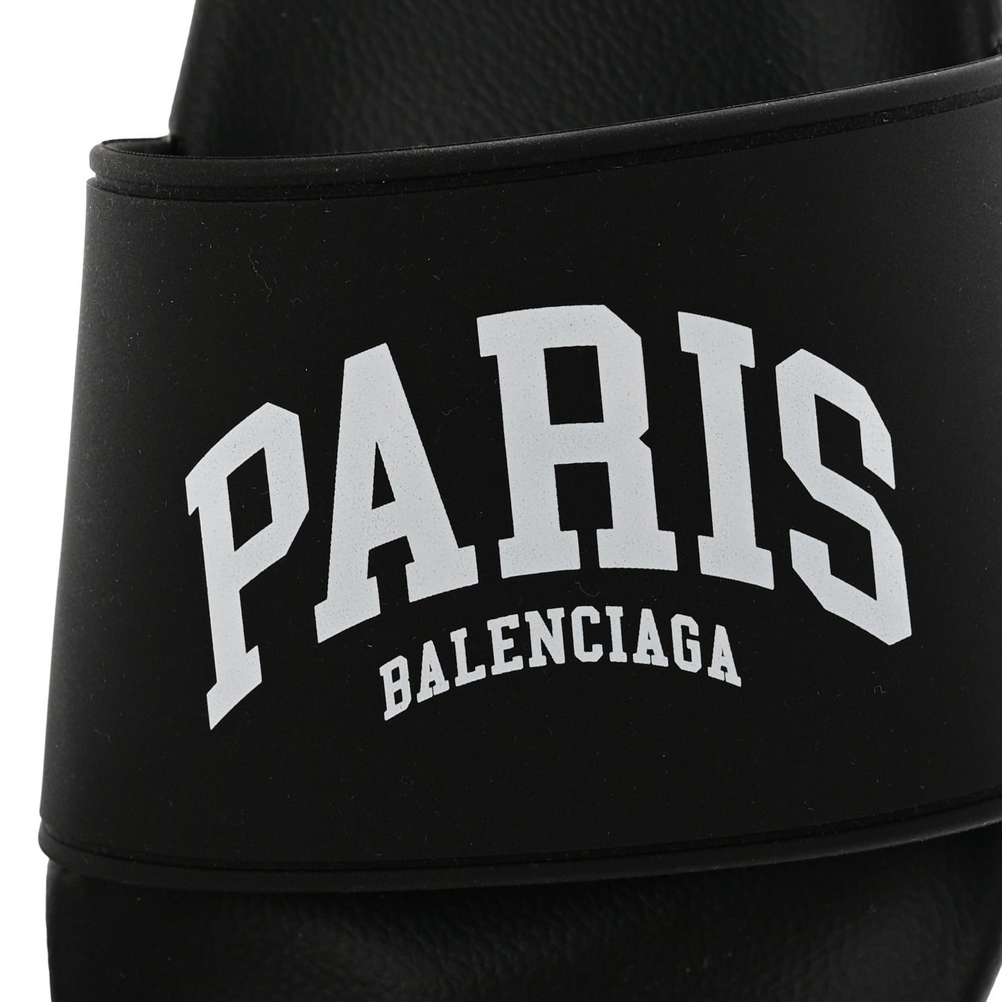 Rubber Paris Logo Womens Slide Sandals 37 Black