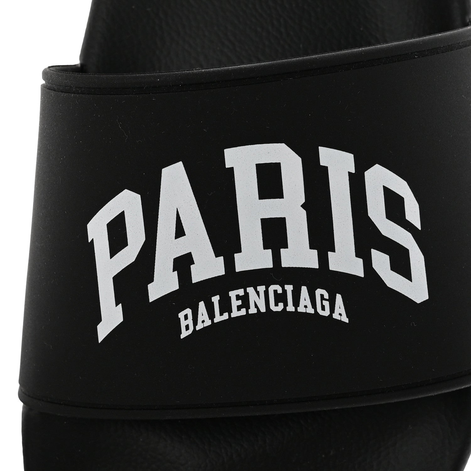 Balenciaga Rubber Paris Logo Womens Slide Sandals 37 Black 7 of 9