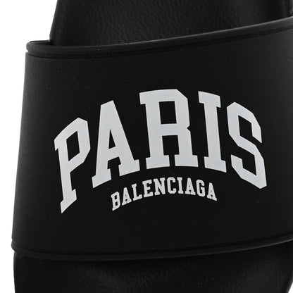 Balenciaga Rubber Paris Logo Womens Slide Sandals 37 Black 7 of 9