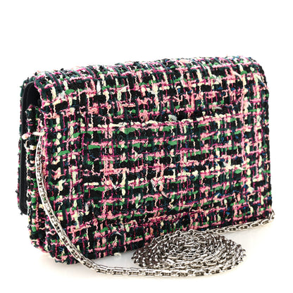 Chanel Tweed Quilted Reissue Wallet On Chain WOC Pink Multicolor 3 of 11