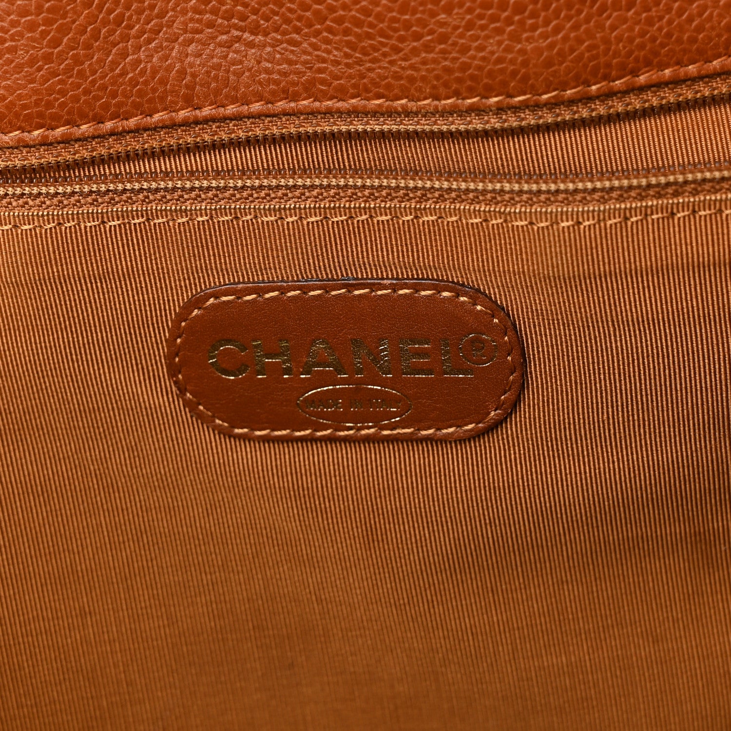 Chanel Caviar Large CC Shoulder Bag Light Brown 6 of 12