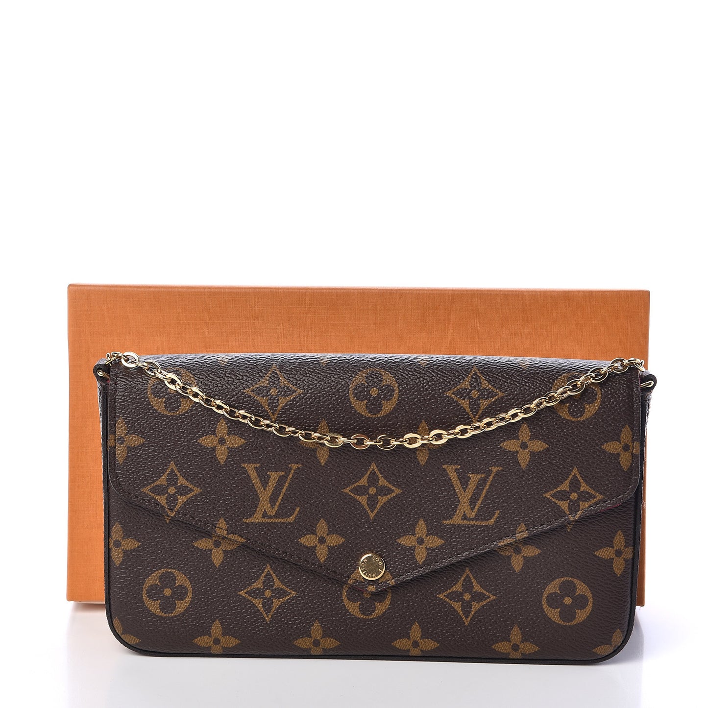 Monogram Pochette Felicie Chain Wallet Fuchsia