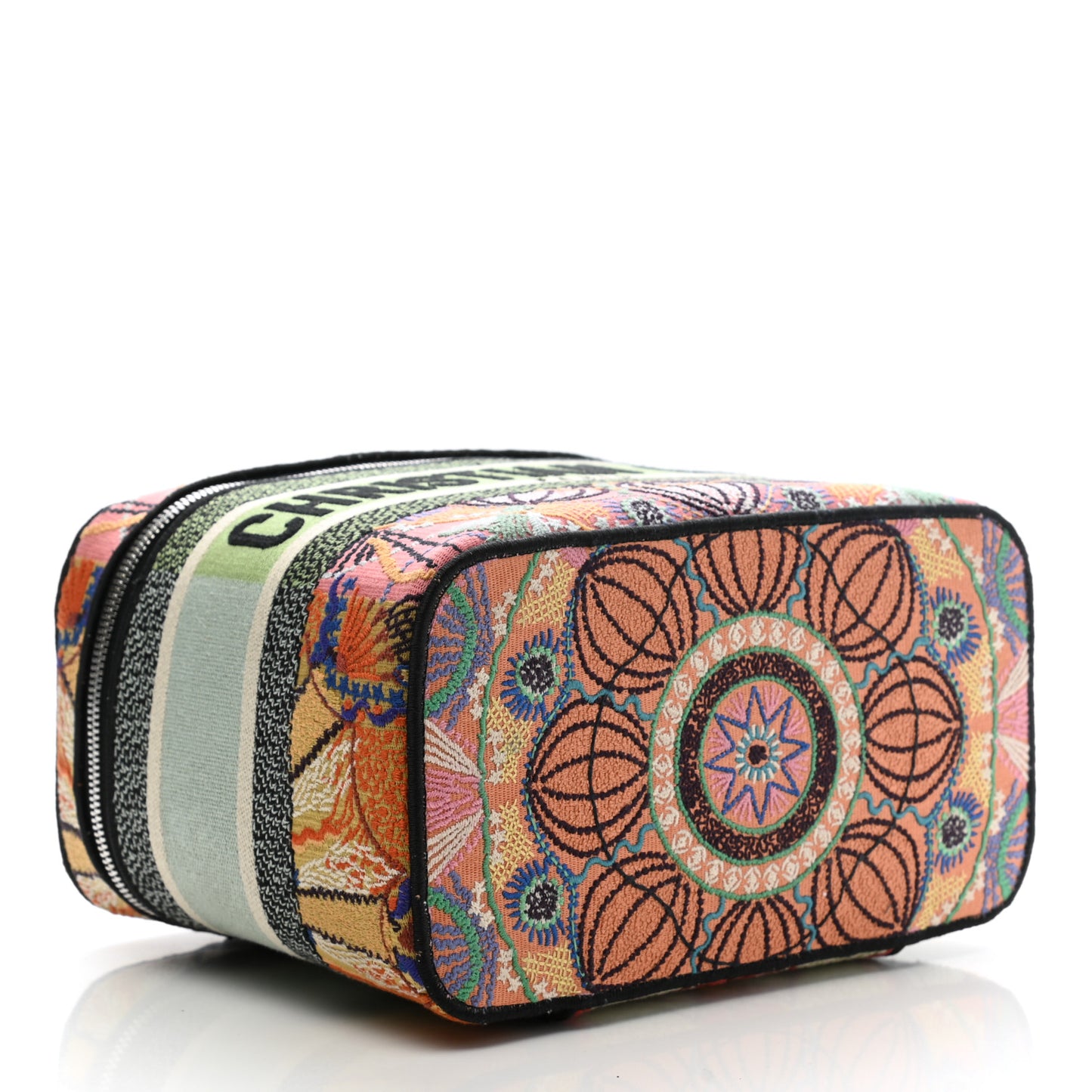 Canvas Embroidered Dior In Lights Diortravel Vanity Case Multicolor