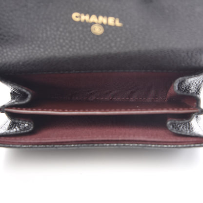 Chanel Caviar Quilted Flap Card Holder Wallet Black 5 of 8