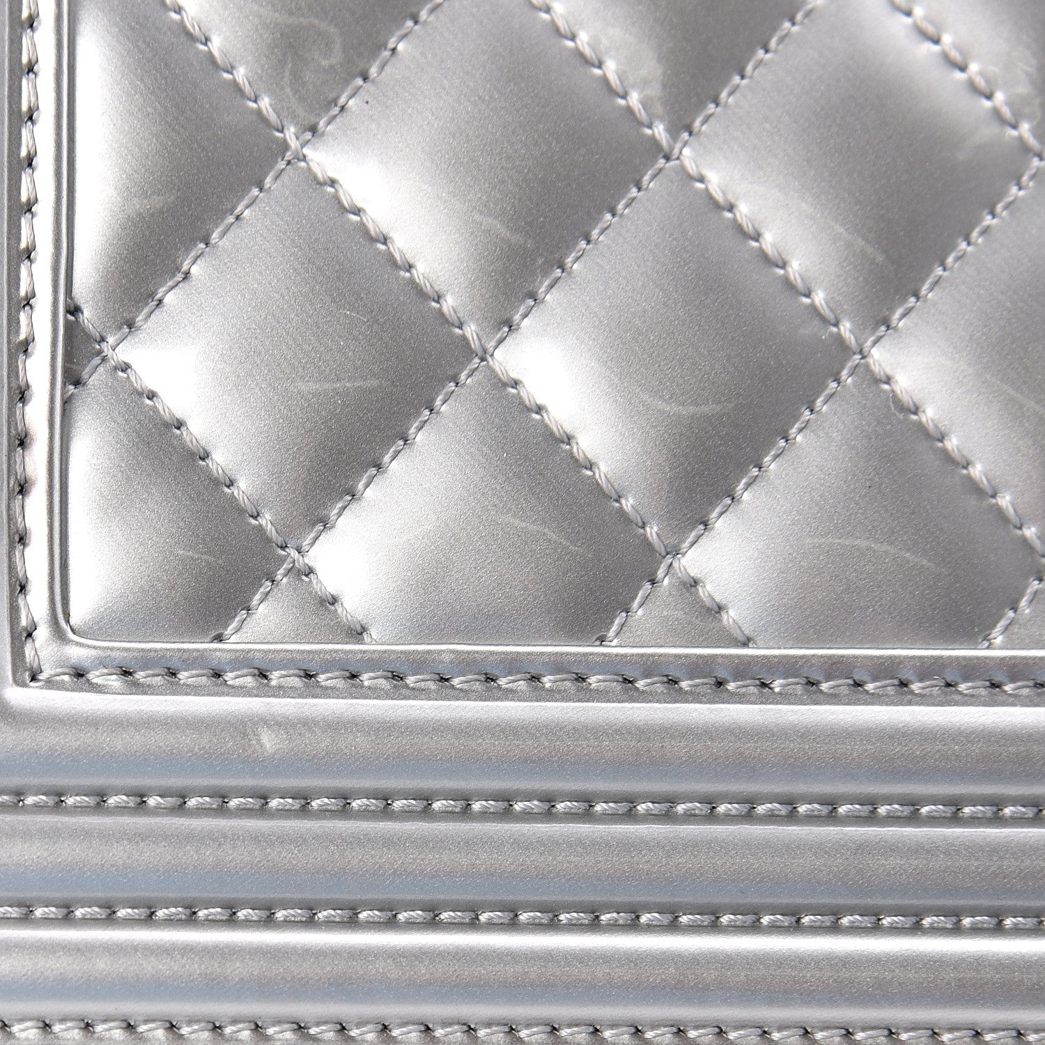 Chanel Metallic Patent Calfskin Quilted Small Boy Flap Silver 10 of 12