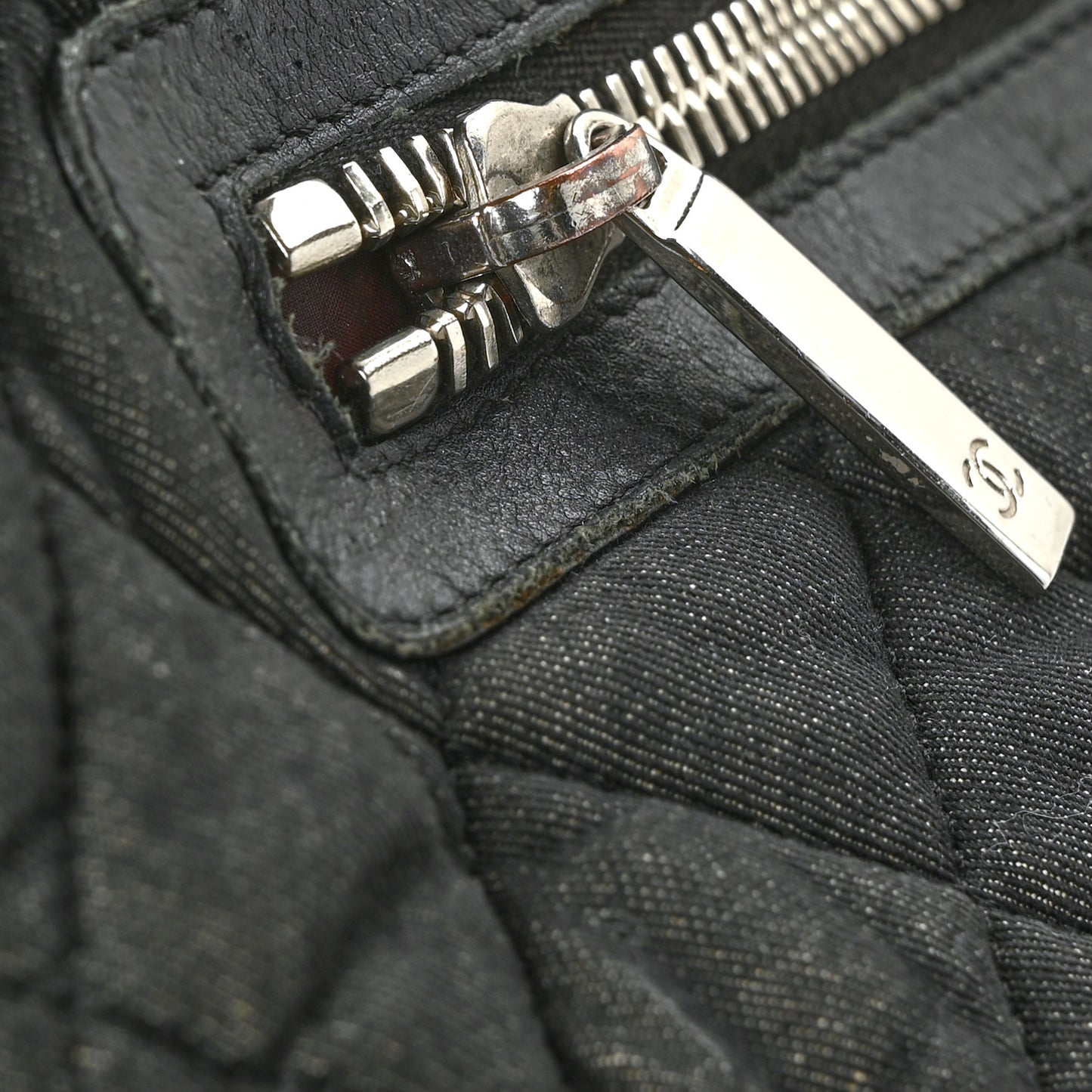 Denim Quilted Coco Cocoon Messenger Dark Grey