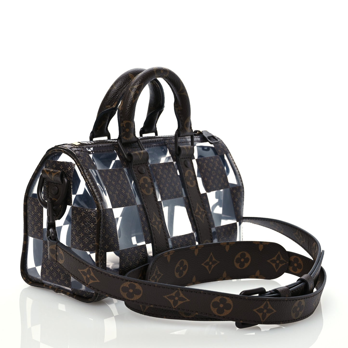 PVC Monogram Chess Keepall Bandouliere 25