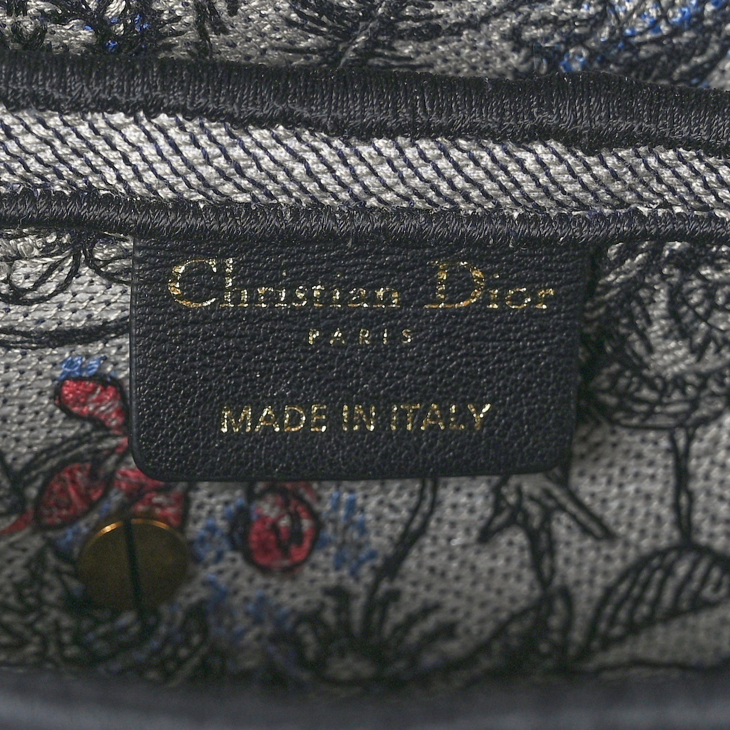 Canvas Embroidered Jardin Magique Saddle Bag Denim Multicolor