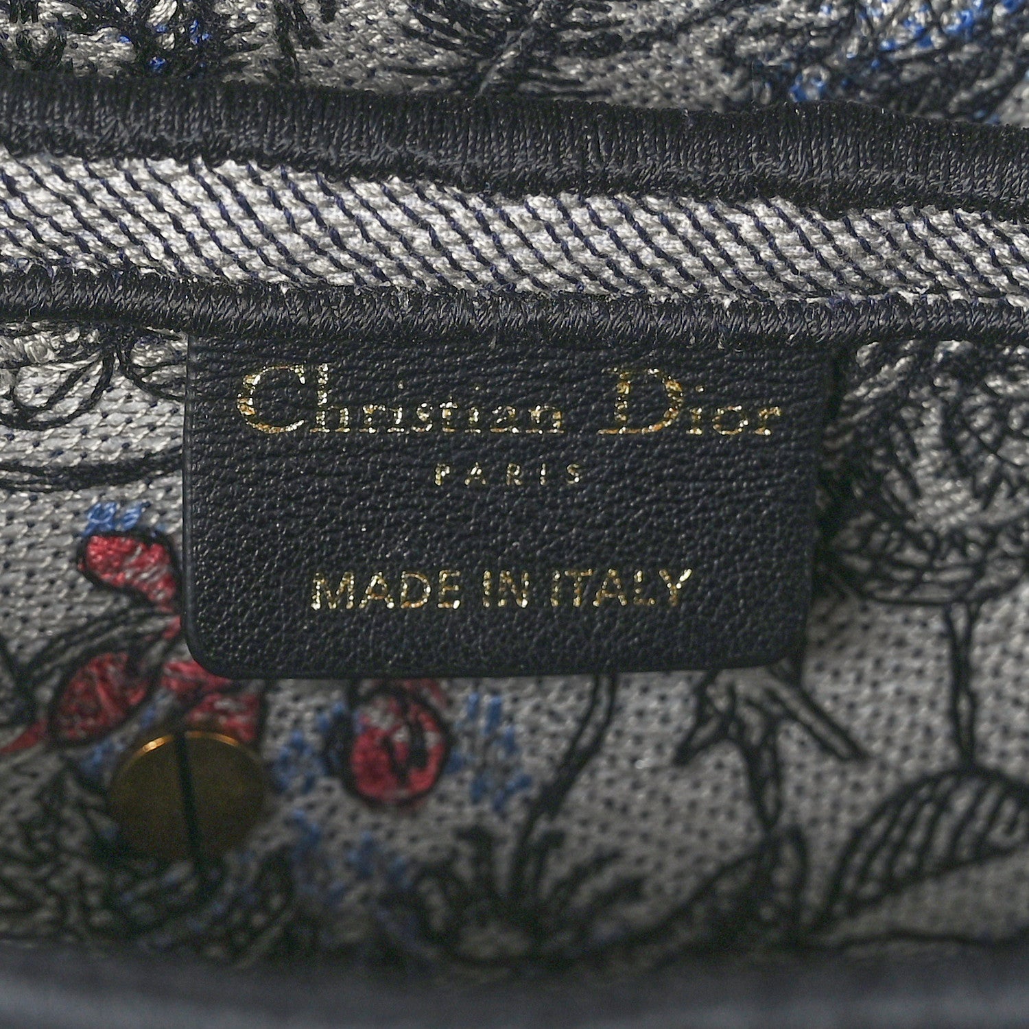 Christian Dior Canvas Embroidered Jardin Magique Saddle Bag Denim Multicolor 6 of 9