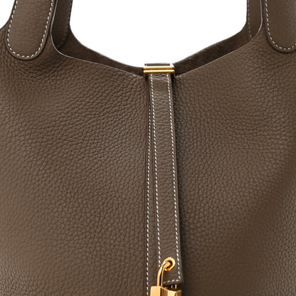 Hermes Taurillon Clemence Picotin Lock 22 MM Etoupe 7 of 9