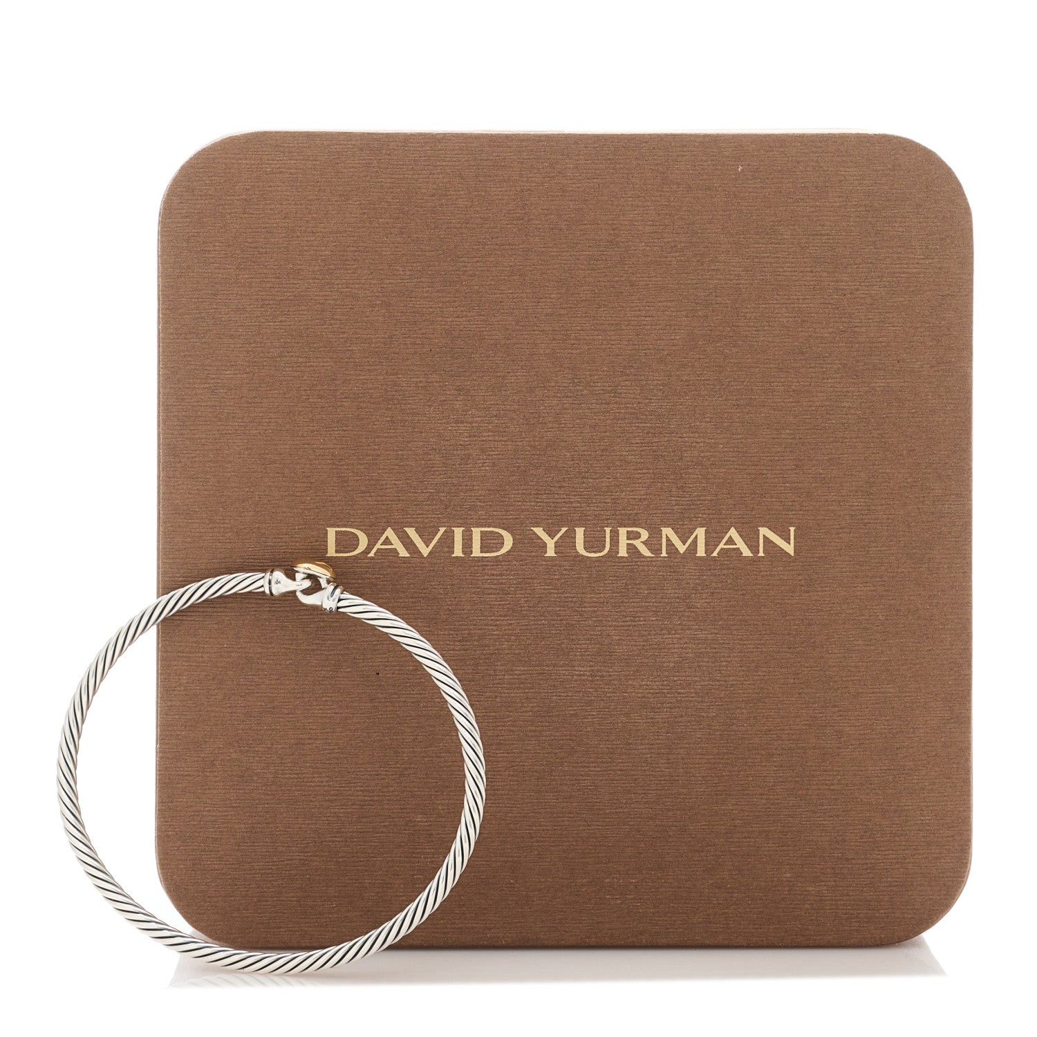 David Yurman Sterling Silver 18K Yellow Gold 3mm Cable Collectibles Heart Bracelet 4 of 4