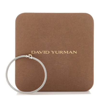 David Yurman Sterling Silver 18K Yellow Gold 3mm Cable Collectibles Heart Bracelet 4 of 4