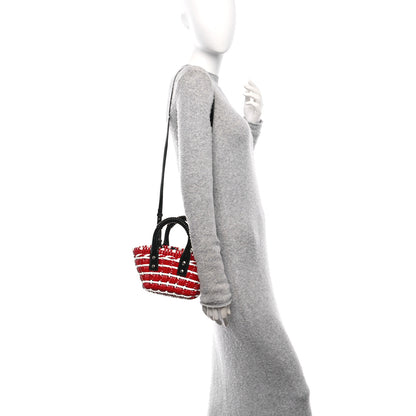 Balenciaga Faux Calfskin XXS Bistro Basket Red White 2 of 11