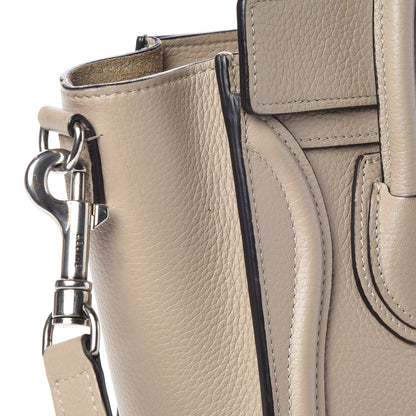 Celine Drummed Calfskin Nano Luggage Dune 9 of 11