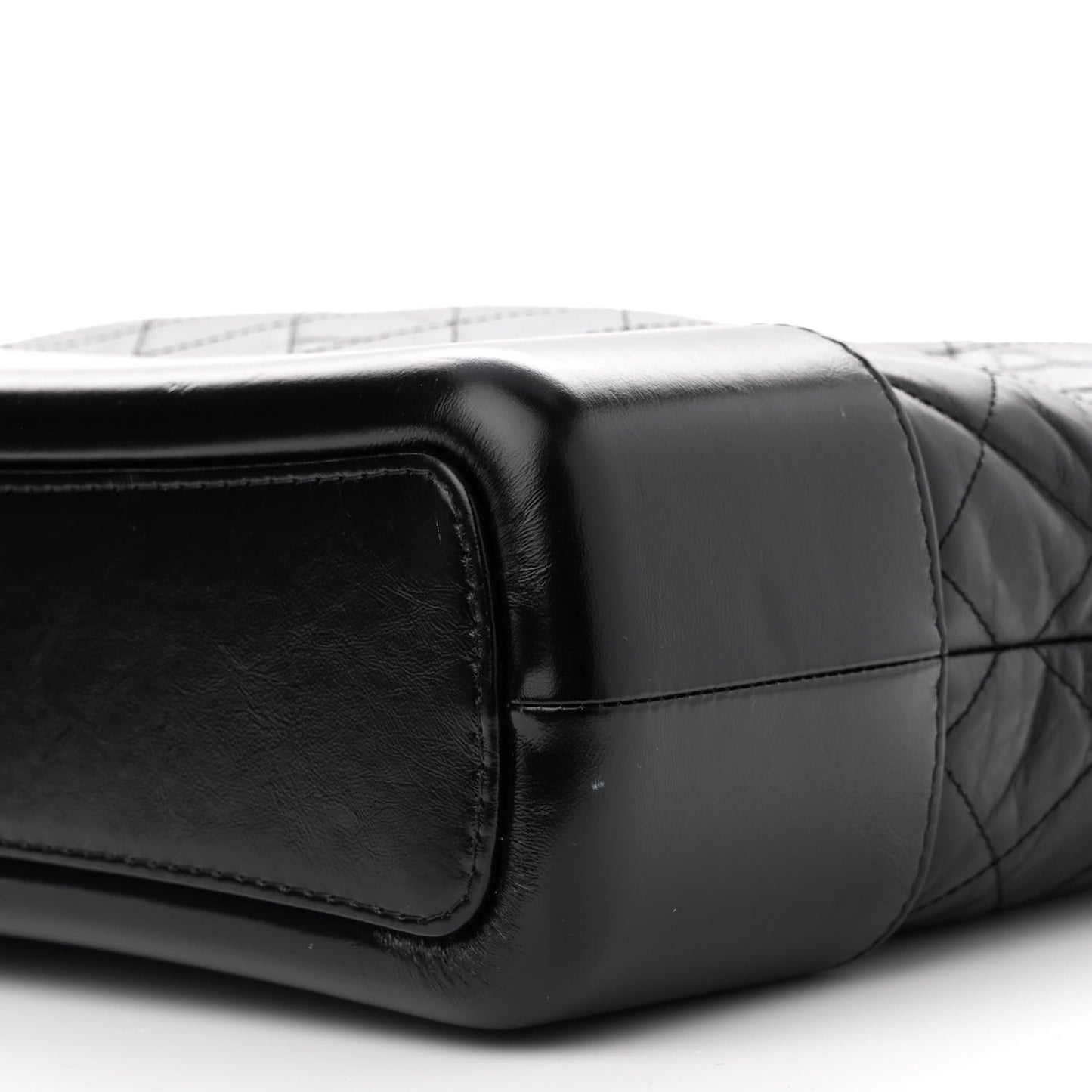 Aged Calfskin Quilted Medium Gabrielle Hobo Black