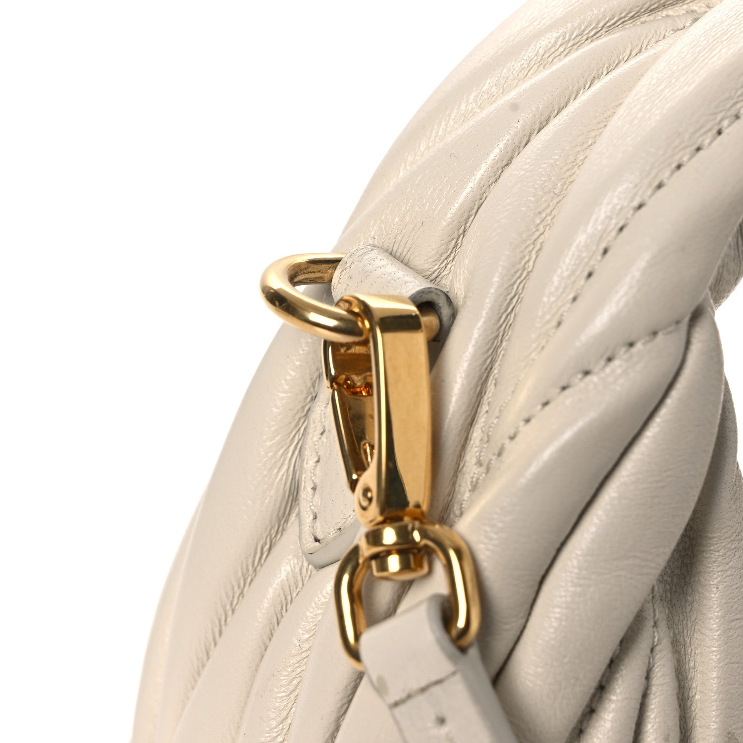 Miu Miu Nappa Matelasse Mini Wander Hobo White 11 of 11