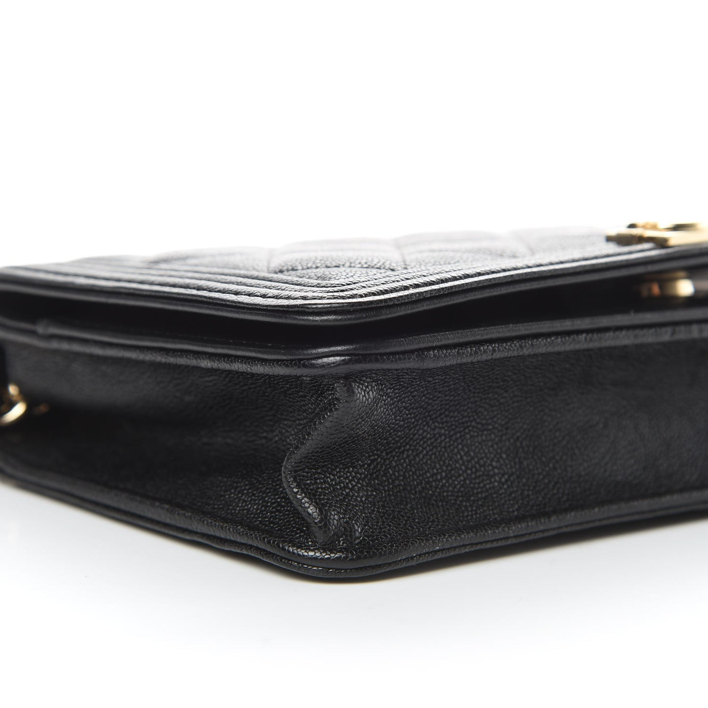 Caviar Quilted Boy Wallet On Chain WOC Black