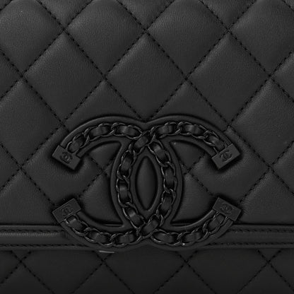 Chanel Lambskin Quilted Small CC Filigree Flap Black 8 of 11